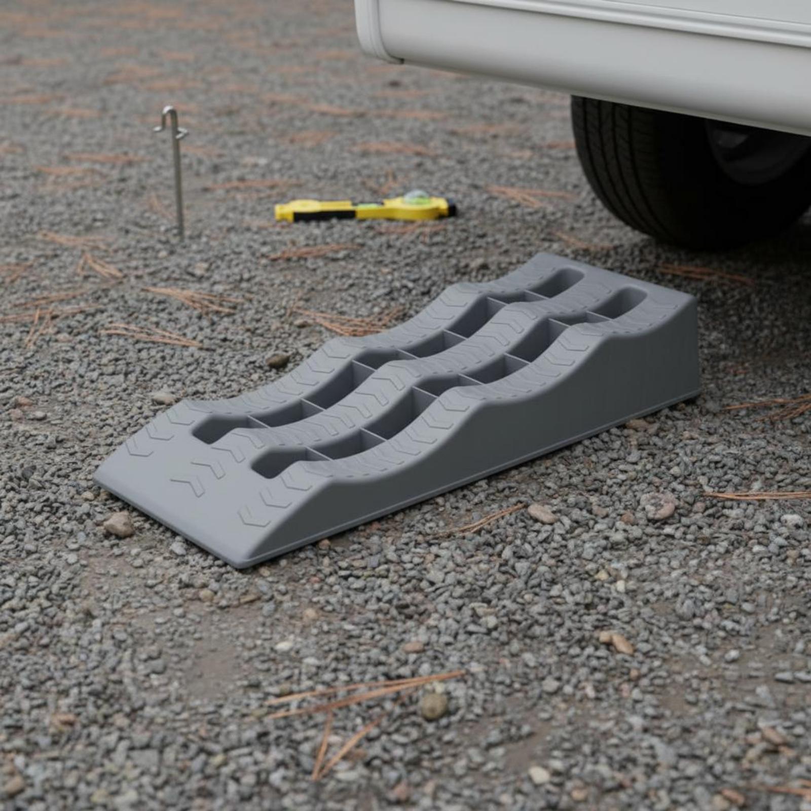 Outdoor Camping Trailer - Vehicle Leveling Block Three Tier Polypropylene
