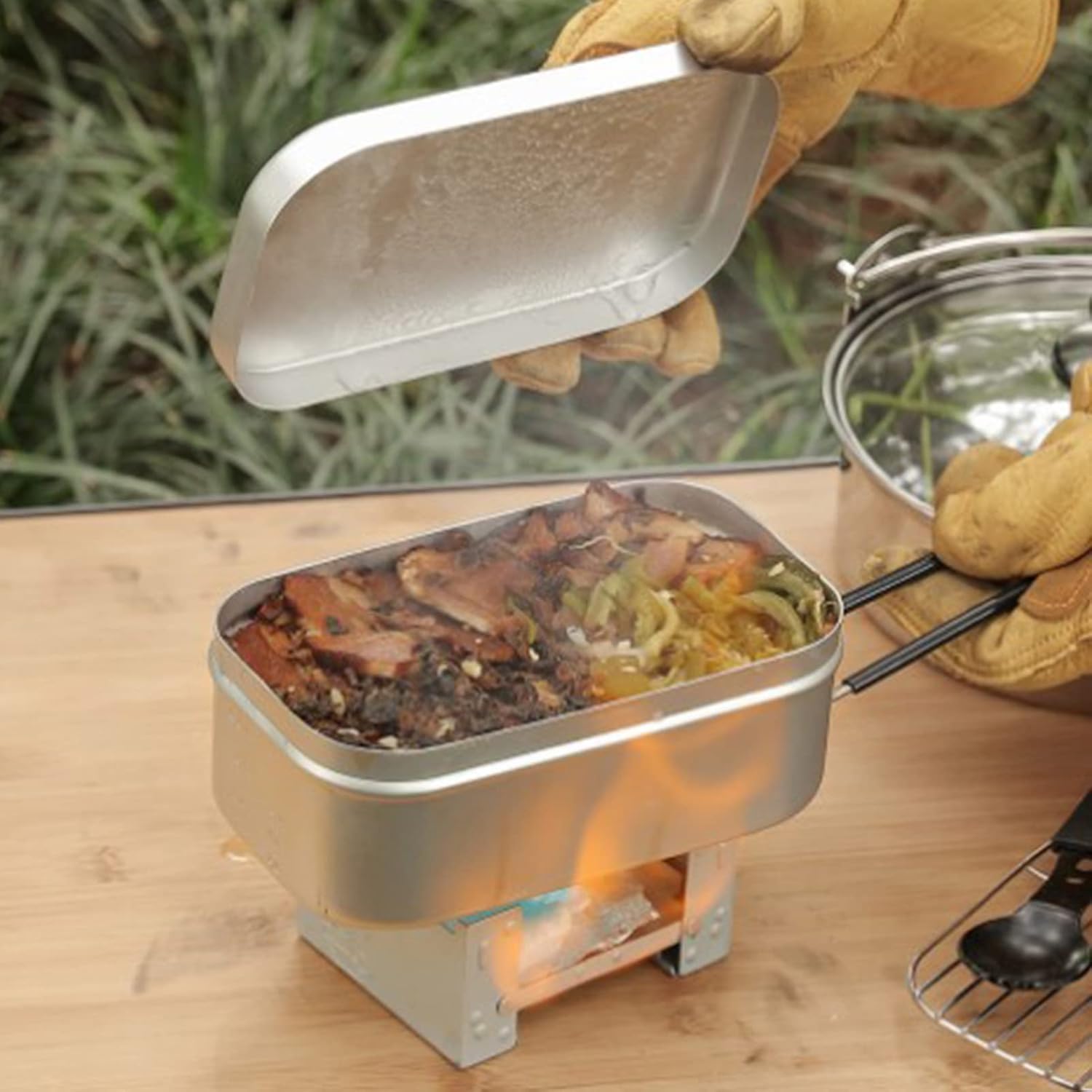 Outdoor Camping Outfit - Foldable Bento Box Handle, Lunch Container