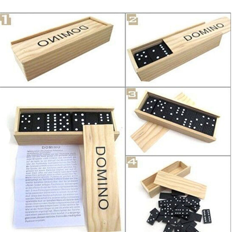 28pcs/Set Wooden Domino Board  - Outdoor Camping Outfit recension och pris