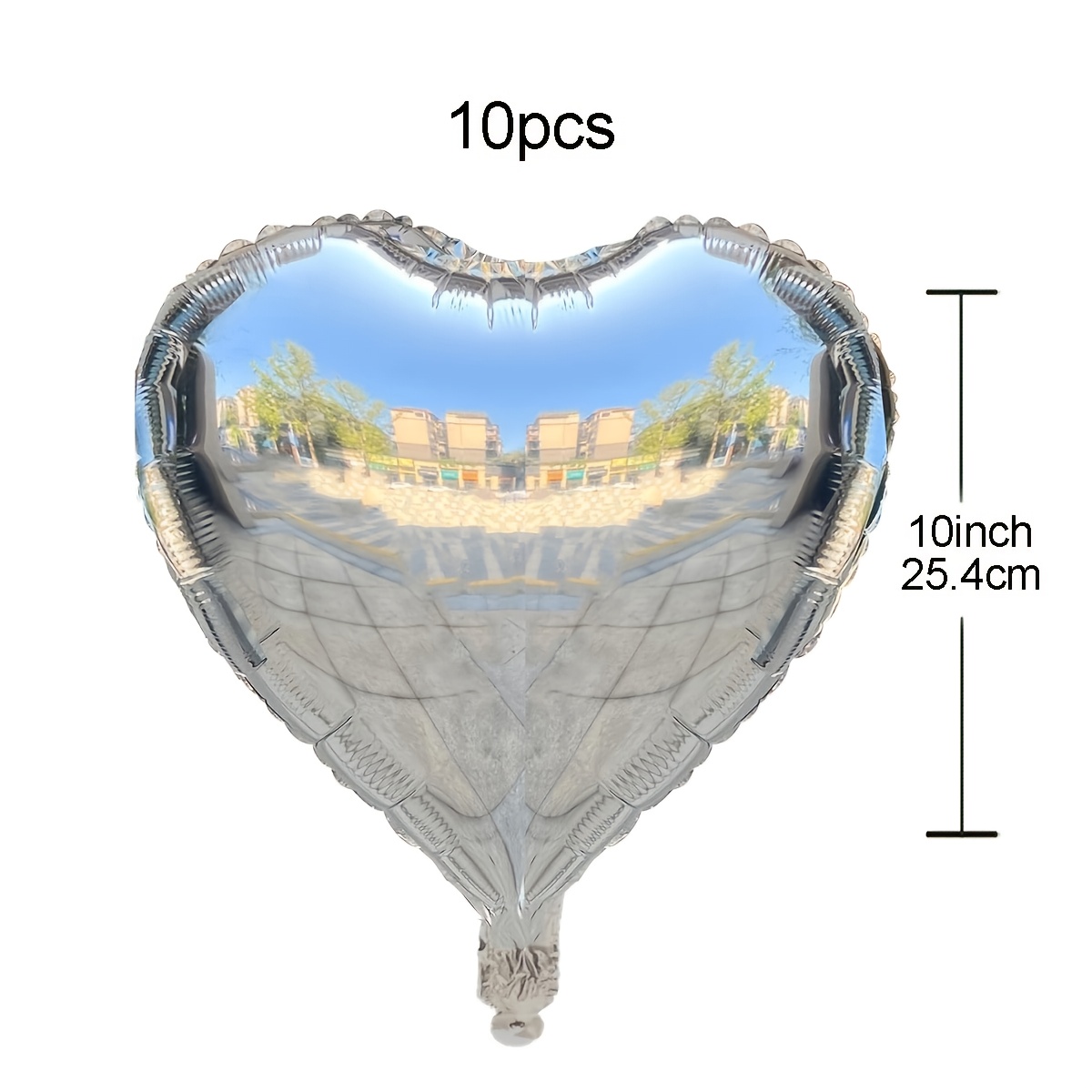 10pcs 10-Inch Silvery Heart Ba - Outdoor Camping Outfit recension och pris