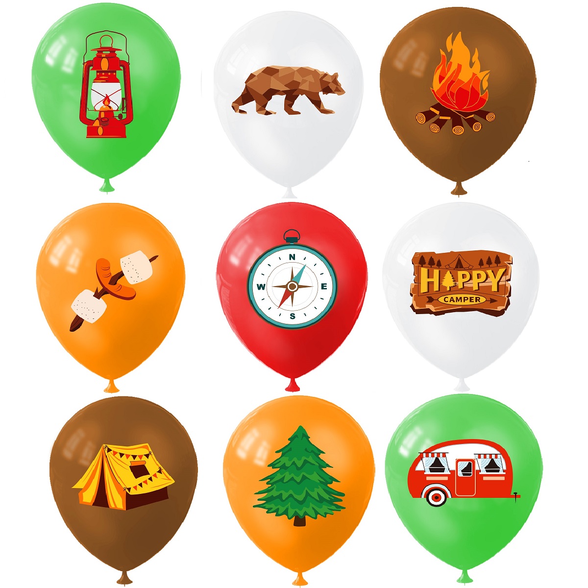 9pcs Happy Camping Balloon, Ou - Outdoor Camping Outfit recension och pris