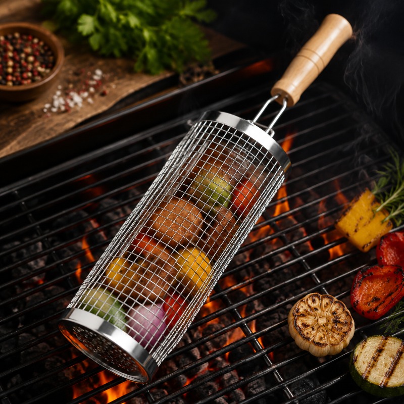 Round Barbecue Grill Basket Se - Outdoor Camping Outfit recension och pris