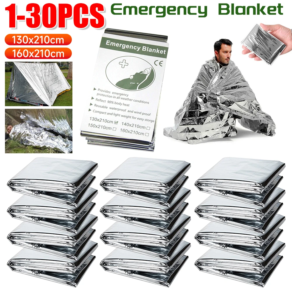 1-30PCS Emergency Blanket Outd - Survival Kit recension och pris